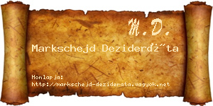 Markschejd Dezideráta névjegykártya